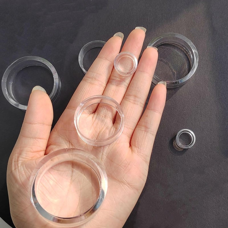 ZTEOFO 12 Pcs Plastic Sphere Stands - Acrylic Clear Small, Medium, Large Round Baseball Ring Stands - Image 5